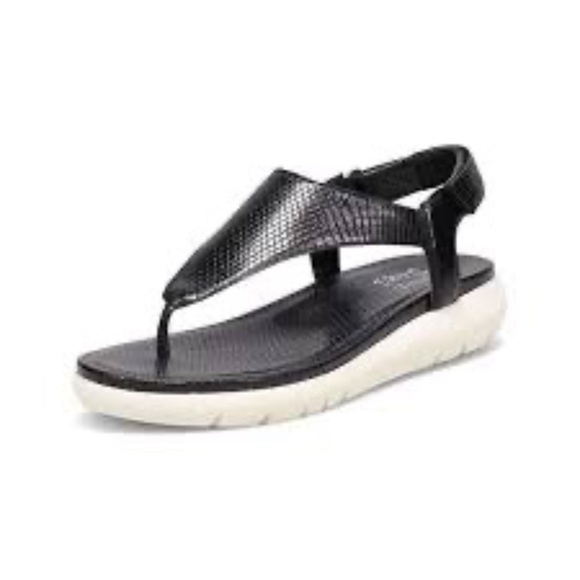 Naturalizer Meghan Black Faux Snakeskin Textured Thong Sandals Size 7.5 - Picture 16 of 16